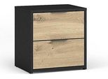 Set Di 2 Comodini Salamina - Rovere Artigianale / Grafite Nero