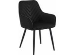 Sedia Valora Nana In Velluto Nero Con Gambe Nere X1 | Moderna Sedia In Velluto Nero Con Gambe Opache