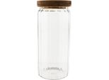 Barattoli Di Stoccaggio 20 X 9 Cm In Vetro Borosilicato Di Alta Qualità Con Coperchio In Legno