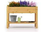 Costway Letto Rialzato, Letto Rialzato In Legno Per Ortaggi, Fioriera Con Ripiano, Fori Di Drenaggio, Letto Per Erbe Aromatiche Grande, 120X60X81Cm, Natura