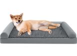 Costway Xl Letto Ortopedico Per Cani Di Grandi Dimensioni, Divano Per Cani Con Cuscino Per Cani, Rivestimento Sfoderabile E Lavabile, Bordi Rialzati, Divano Per Cani, Grigio