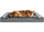 Costway Xxl Letto Ortopedico Per Cani Di Grandi Dimensioni, Divano Per Cani Con Cuscino Per Cani, Rivestimento Sfoderabile E Lavabile, Bordi Rialzati, Divano Per Cani, Grigio