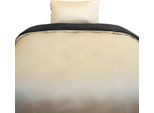 Biancheria Da Letto Monocolore Reversibile 100% Raso Di Cotone Con Cerniera Per Letto Singolo E Matrimoniale Beige/Antracite 135 X 200 Cm + 80 X 80 Cm