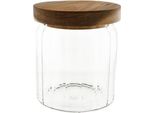 Barattoli Di Stoccaggio 11 X 9 Cm In Vetro Borosilicato Di Alta Qualità Con Coperchio In Legno