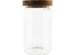 Barattoli Di Stoccaggio 16 X 9 Cm In Vetro Borosilicato Di Alta Qualità Con Coperchio In Legno