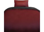 Biancheria Da Letto Monocolore Reversibile 100% Raso Di Cotone Con Cerniera Per Letto Singolo E Matrimoniale Bordeaux/Antracite 135 X 200 Cm + 80 X 80 Cm