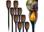 Blixtar Set Di 8X Torcia Solare 33 Led, Lanterna A Fiamma Alimentata Da Giardino