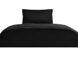 Biancheria Da Letto Monocolore Reversibile In Raso Di Cotone 100% Con Cerniera Per Letto Singolo E Matrimoniale Nero/Antracite 135 X 200 Cm + 80 X 80 Cm