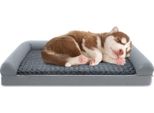 Costway L Letto Ortopedico Per Cani Di Grandi Dimensioni, Divano Per Cani Con Cuscino Per Cani, Rivestimento Sfoderabile E Lavabile, Bordi Rialzati, Divano Per Cani, Grigio
