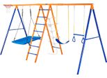 Succebuy Set Di Altalene 6 In 1, Capacità Di 440 Libbre, 2 Altalene, Trapezio, Scala, Rete Di Arrampicata, Canestro Da Basket Per Il Giardino Di Casa