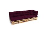 Pokar Cuscini Per Pallet Con Bella Trapuntatura Cuscino Per Divano In Pallet, Dimensioni:Set Di 6, Colore:Viola