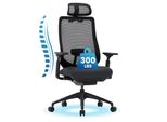Sedia Da Ufficio Ergonomica In Rete Colamy - Sedia Direzionale Con Schienale Alto, Poggiatesta, Braccioli 4D, Sedile Scorrevole E Blocco Dell'inclinazione, Nero