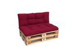 Pokar Cuscino Per Pallet Con Bella Trapuntatura Cuscino Per Divano In Pallet, Dimensioni: Set Cuscino Seduta 120X80 + Cuscino Schienale 120X40, Colore: Rosso Scuro