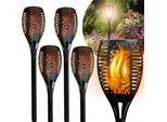 Blixtar 4X Giardino Grande Lampada Solare Led 96, Kit Torcia Fiamma Lanterna
