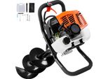 Succebuy Trivella Per Pozzi, A Benzina, 63 Cc, 2400 W, Punta Da 8", Arancione+Nero"