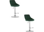 Sgabello Valora Kast Green Chrome X2 - 2 Sgabelli Verdi Con Base In Metallo Lucido