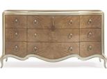 Casa Padrino Cassettiera Barocca A 9 Cassetti Marrone / Champagne Oro 185 Cm
