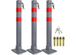 Aopunly Barriera Post 3X Barriera Parcheggio Pieghevole 66Cm Bloccabile Acciaio Inox