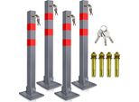 Aopunly Barriera Post 4X Barriera Parcheggio Pieghevole 66Cm Bloccabile Acciaio Inox