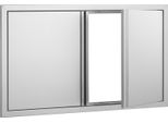 Succebuy Porta Di Accesso Al Barbecue, 914 X 534 Mm, Doppia Porta Per Cucina Da Esterno, Porta Da Incasso In Acciaio Inox, Porta Verticale A Parete Con Maniglie A Scomparsa, Per Isola Barbecue, Postazione Barbecue, Mobile Da Esterno