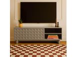 Mobile Tv Rettangolare Con 2 Ante, L160 Cm, Beige - Oviala Octave