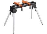 Succebuy Cavalletto Per Troncatrice, Portata 150 Kg, Acciaio, Cavalletto Pieghevole Con Morsetti Di Supporto Monoblocco, Altezza Regolabile Da 74,5 A 82,5 Cm, Compatto Pieghevole Per Troncatrice