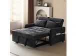 Divano Letto Merax, Divano Letto Pieghevole A 2 Posti Con Funzione Letto, Schienale Regolabile, Porta Di Ricarica Usb E Porta Cellulare, Divano Letto In Ciniglia, Divano, Grigio