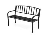 Panca Da Giardino Costway Per 2 Persone, Panca Con Portata Fino A 300 Kg, Panca Da Balcone Con Schienale E Braccioli, Panca In Ferro, 127X 59X 85,5 Cm