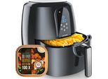 Friggitrice Ad Aria Calda Arendo Xxl Airfryer 5,2 Litri, Fino A 200 Gradi, Sistema Di Convezione 3D, Display, 1800 W, Friggitrice, Friggitrice Ad Aria Calda, Friggere Senza Olio, Timer, 7 Programmi