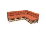 Pokar Cuscino Per Pallet Con Bella Trapuntatura Cuscino Per Divano In Pallet, Dimensioni:Set Di 8, Colore:Arancione