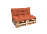 Pokar Cuscino Per Pallet Con Bella Trapuntatura Cuscino Per Divano In Pallet, Dimensioni: Set Cuscino Seduta 120X80 + Cuscino Schienale 120X40, Colore: Arancione