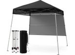 Costway Gazebo 2X2M, Gazebo Pieghevole Pop Up Regolabile In Altezza Con Parete Laterale E Borsa, Gazebo Da Giardino Per Feste Impermeabile Protezione Solare Nero