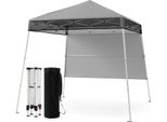 Costway Gazebo 2X2M, Gazebo Pieghevole Pop Up Regolabile In Altezza Con Parete Laterale E Borsa, Gazebo Da Giardino Per Feste Gazebo Da Giardino Impermeabile Protezione Solare Grigio