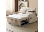 Divano Letto Merax, Divano Letto Pieghevole A 2 Posti Con Funzione Letto, Schienale Regolabile, Porta Di Ricarica Usb E Porta Cellulare, Divano Letto In Ciniglia, Divano, Beige