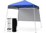 Costway Gazebo 2X2M, Gazebo Pieghevole Pop Up Regolabile In Altezza Con Parete Laterale E Borsa, Tenda Da Festa Da Giardino Gazebo Impermeabile Protezione Solare Blu