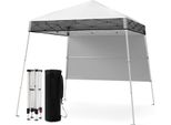 Costway Gazebo 2X2M, Gazebo Pieghevole Pop Up Regolabile In Altezza Con Parete Laterale & Borsa, Tenda Da Festa Tenda Da Giardino Gazebo Da Giardino Impermeabile Protezione Solare Bianco