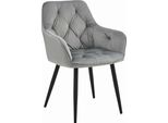 Sedia Valora Jork Silver Grey X1 - Elegante Sedia Argentata Per Interni Eleganti