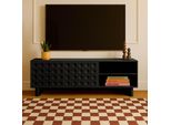 Mobile Tv Rettangolare Con 2 Ante, L160 Cm, Nero - Oviala Octave