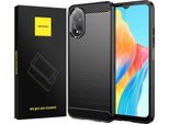 Custodia Spacecase Carbon Per Oppo A38 4G Nero