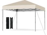 Gazebo Costway 3X3M, Gazebo Pop Up Pieghevole Regolabile In Altezza Con Borsa Per Il Trasporto, 8 Picchetti E 4 Corde Per Il Vento, Gazebo Da Giardino UV50+, Gazebo Pieghevole Per Feste Bianco