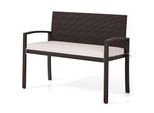 Costway Panca Da Giardino In Polyrattan Con Cuscino Di Seduta, Vasca Da Balcone Resistente Alle Intemperie, Panca A 2 Posti Trasportabile Fino A 360 Kg, Panca Da Patio 110X56X84Cm Beige