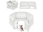 Costway Box Pieghevole Per Cuccioli, Box Per Cuccioli Con 6 Pannelli E Porta Con Serratura, Altezza 60 Cm, Box Per Cani, Box Per Cani, Box Per Cani, Bianco