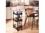 Sobuy Carrello Portavivande Con 3 Ripiani Carrello Porta Tè Carrello Porta Bar Carrello Porta Cucina Carrello Portaoggetti Scaffale Con Rotelle Wd Circa 50X86X32Cm SVW23-SCH