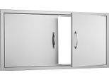 Succebuy 1067 X 534 Mm Doppia Porta Di Accesso Al Barbecue, Porta Verticale Ad Incasso In Acciaio Inox Con Maniglie, Porta Per Cucina Esterna Per Isola Barbecue E Stazione Barbecue