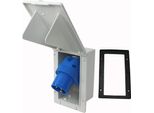 Presa Di Corrente Cee Da Esterno Presa Di Corrente Da Incasso Presa Di Corrente IP44 Caravan Camper Caravan 220V - 240V Grigio Chiaro Rettangolare
