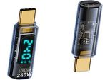 Inf Adattatore Da USB-C Femmina A USB-C Maschio 240W Con Display Digitale (2 Pezzi)