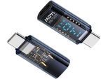 Inf Adattatore Da TYPE-C Femmina A TYPE-C Maschio 140W Con Display Digitale Blu Trasparente, 2 Pezzi