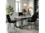 Set Di 4 Sedie Da Sala Da Pranzo Proximax, Sedie Da Cucina, Sedie Da Soggiorno, Sedie Imbottite Con Schienale, Per Sala Da Pranzo, Cucina, Soggiorno, Ufficio, Seduta In Pelle Finta, Gambe In Metallo, Nero