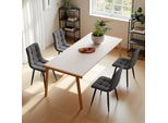 Set Di 4 Sedie Da Pranzo Proximax Con Schienale, Sedia Da Cucina Con Rivestimento In Velluto, Sedia In Metallo Imbottita, Sedia Ergonomica Per Tavolo Da Pranzo, Grigio Scuro