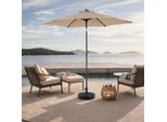Lvhom Ombrellone Ø 264 Cm, Protezione Solare Upf 50+, Ombrellone A Sbalzo, Ombrellone Da Mercato, Kaki
